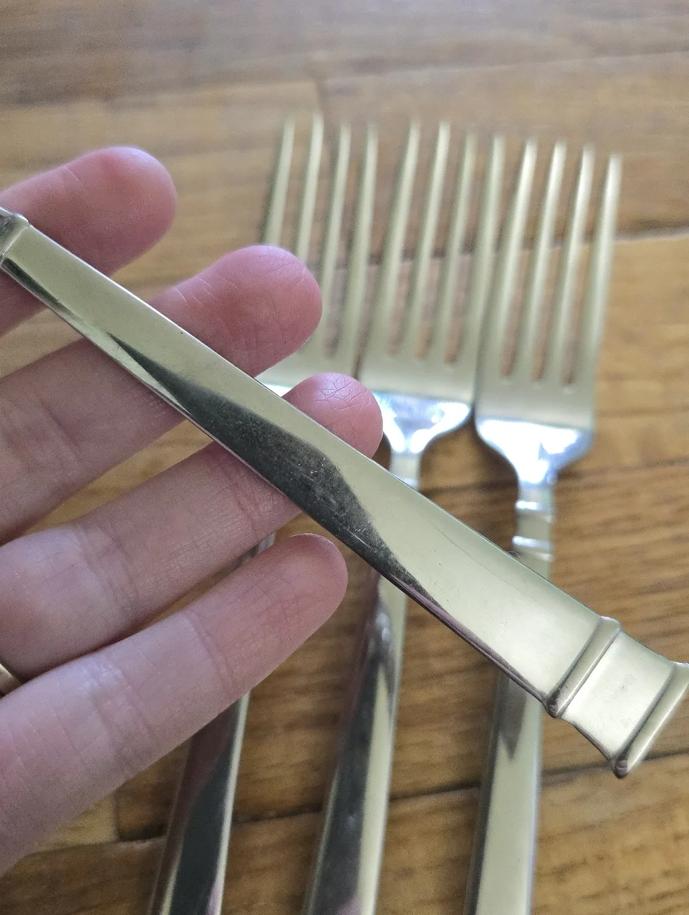 4 Dinner Forks Heritage Mint Ltd BENTLEY Stainless Glossy 18/10 Flatware 7 3/4